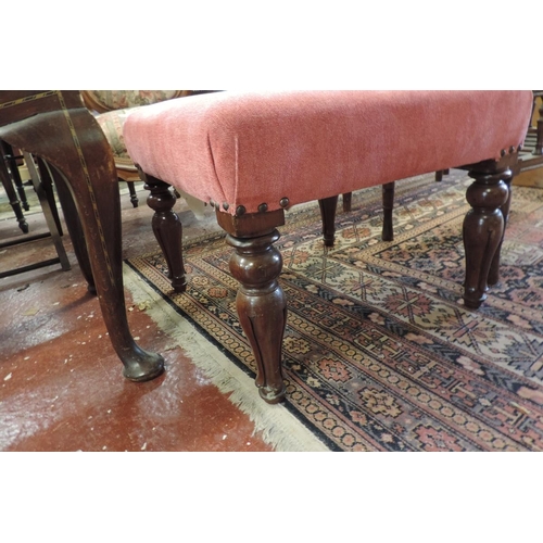 486 - Edwardian stool together with another