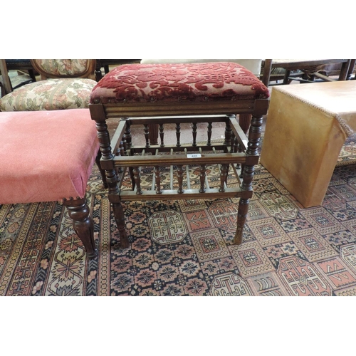 486 - Edwardian stool together with another