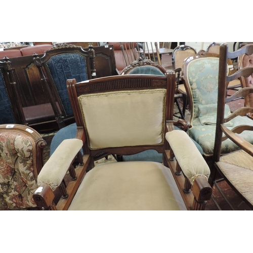 488 - Victorian uphoplstered armchair