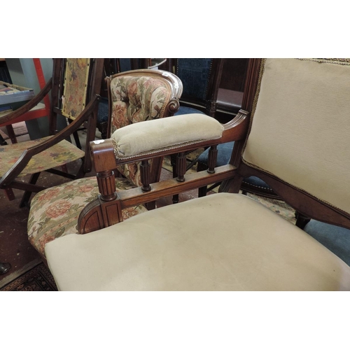 488 - Victorian uphoplstered armchair