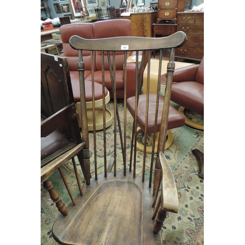 497 - Antique spindle back rocking chair