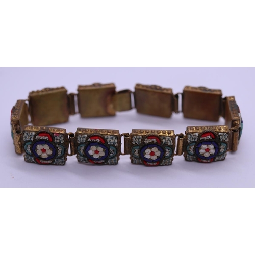 61 - Italian micro mosaic bracelet