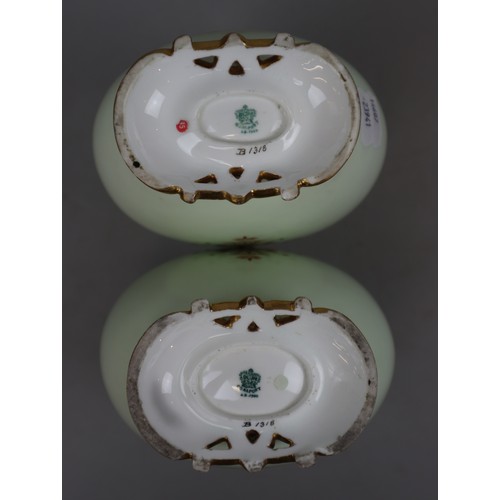 181 - Pair of hand painted Coalport vases decorated with images of water mills - Approx height 19cm