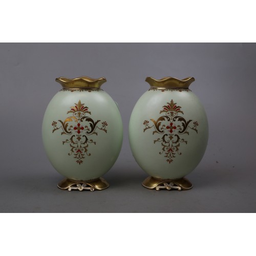 181 - Pair of hand painted Coalport vases decorated with images of water mills - Approx height 19cm