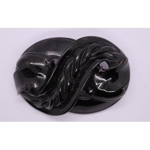 15 - Victorian Whitby jet brooch