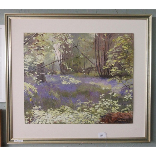 294 - Oil on board of a bluebell wood - Approx image size 61cm x 51cm