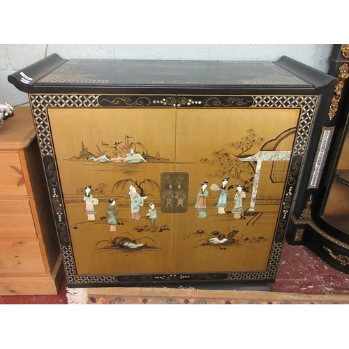 308 - Oriental style cocktail cabinet - Approx W: 102cm D: 46cm H: 99cm