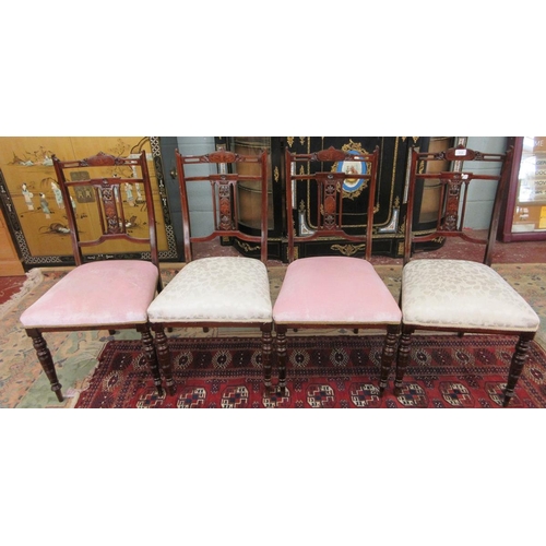 313 - Set of 4 Edwardian inlaid chairs