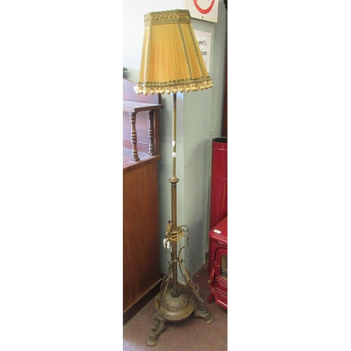 344 - Ornate brass standard lamp