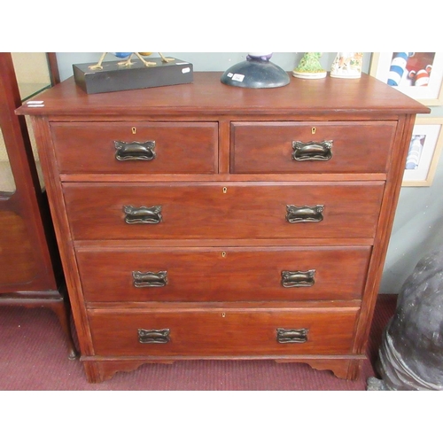 347 - Mahogany chest of 2 over 3 drawers - Approx W: 107cm  D: 51cm  H: 106cm