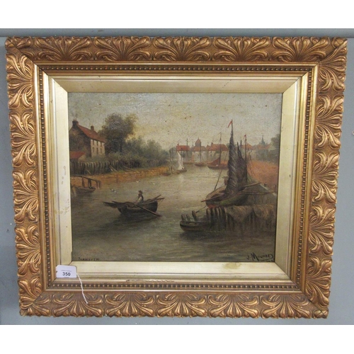 350 - Mounsey R. K. Oil on canvas titled Yarmouth - Signed and dated 1905 - Approx image size 41cm x 34cm