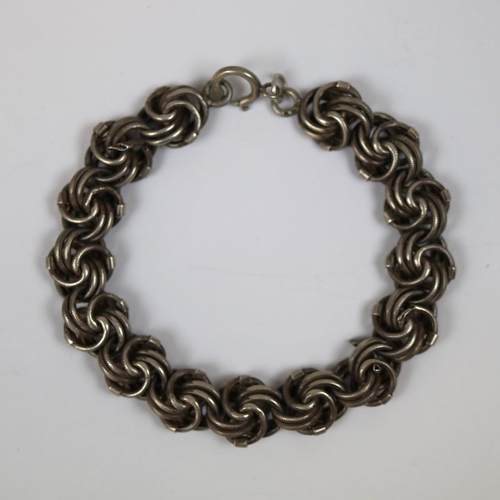 36 - Fancy linked silver bracelet