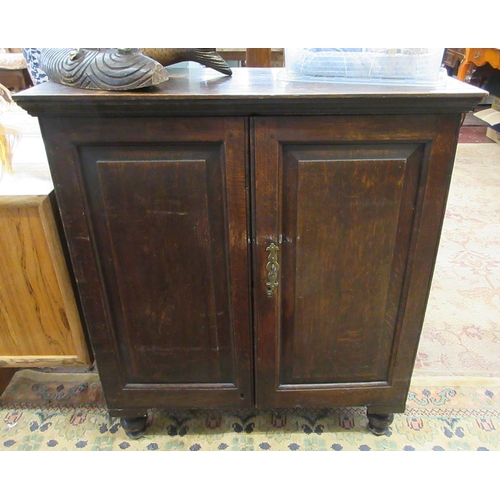 372 - Antique oak cupboard - Approx W: 83cm D: 33cm H: 93cm