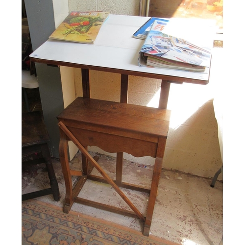 410 - Draughtsman's table together with drawing material