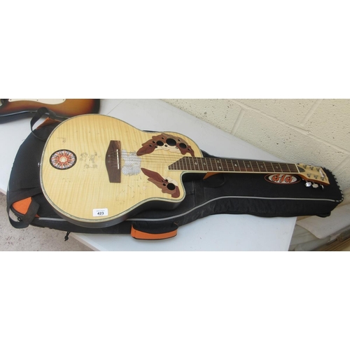 423 - Ovation semi-acoustic Gear 4 Music guitar in case