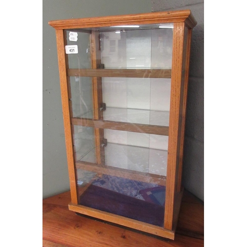 431 - Oak framed light up display cabinet