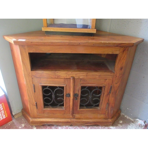 432 - Hardwood corner cabinet