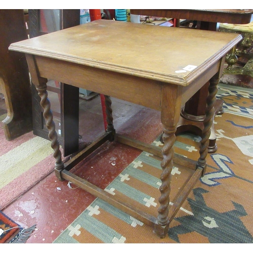 445 - Barley twist oak occasional table