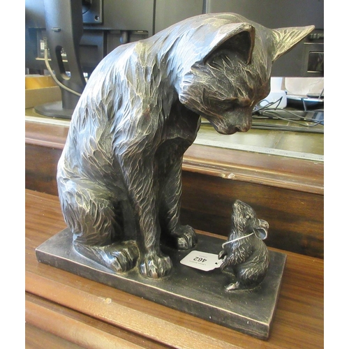 462 - Cat and mouse figurine - Approx Height 28cm