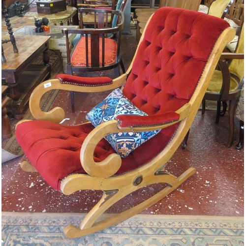 463 - Decorative upholstered slipper rocking chair