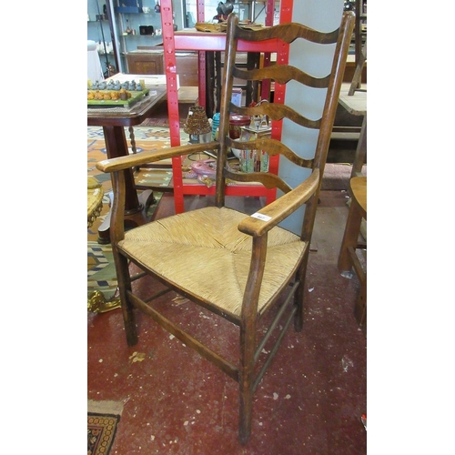 467 - Ladder back rush seated chair