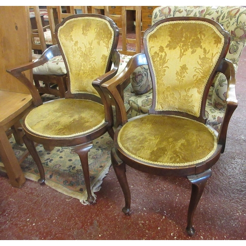 468 - Pair of Edwardian salon chairs