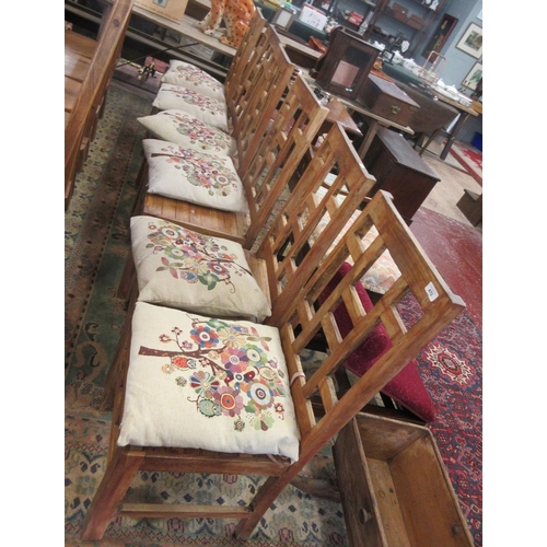 470 - Set of six hardwood dining chairs