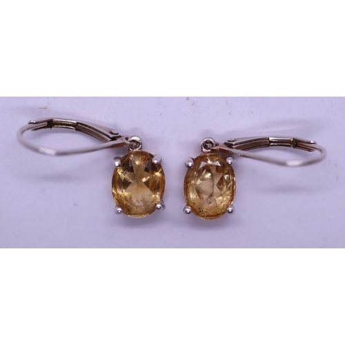 48 - 925 silver and citrine earrings