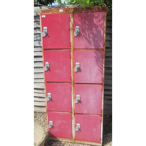 488 - Metal bank of 8 lockers - Approx size: W: 76cm D: 45cm H: 179cm