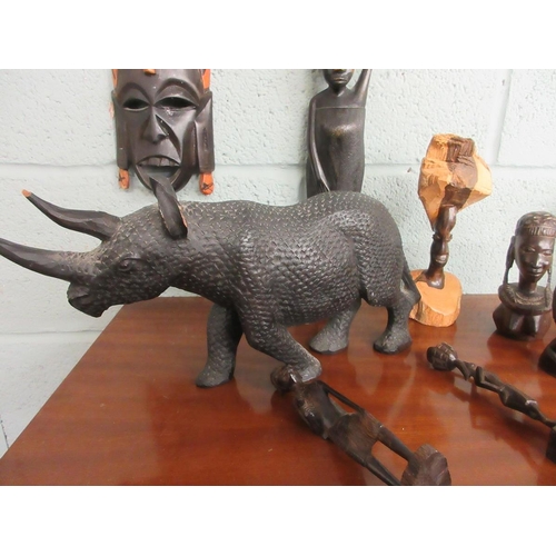 297 - Collection of carved African figurines