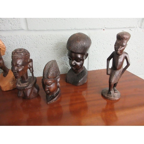 297 - Collection of carved African figurines