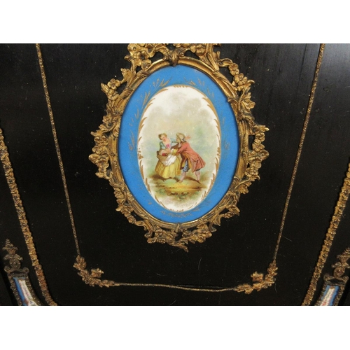 309 - Fine antique French credenza with ormolu and hand painted porcelain mounts - Approx W: 168cm  D: 41c... 