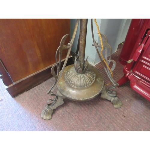 344 - Ornate brass standard lamp