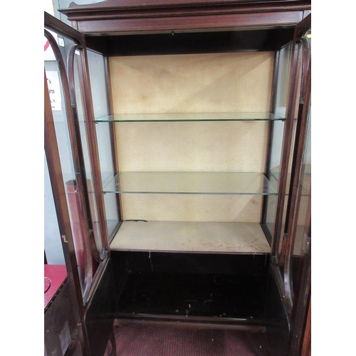 346 - Edwardian inlaid display cabinet - Approx W: 91cm  D: 40cm  H: 186cm