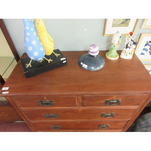 347 - Mahogany chest of 2 over 3 drawers - Approx W: 107cm  D: 51cm  H: 106cm