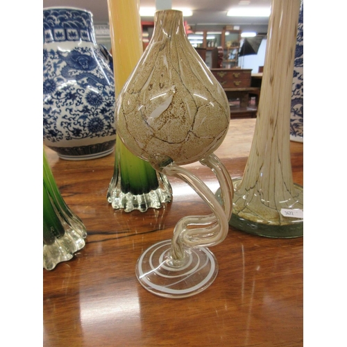 368 - Collection of Venetian glass lily vases - Approx height of tallest 60cm