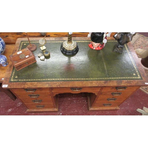 381 - Leather topped kneehole desk