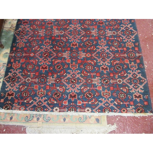 385 - Vintage Persian Hamadan rug, blue herati pattern. - Approx size 214cm x 107cm