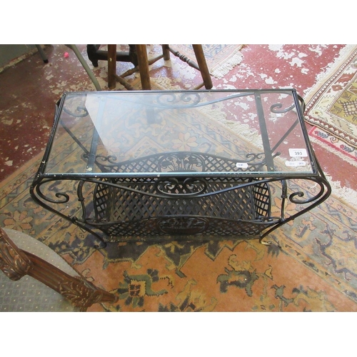 393 - Wrought iron side table