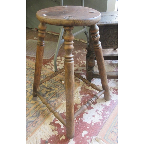 409 - 3 antique oak stools