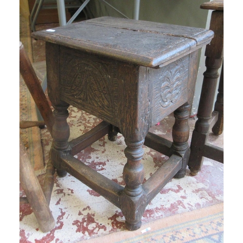 409 - 3 antique oak stools