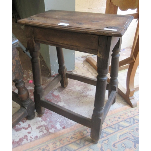 409 - 3 antique oak stools