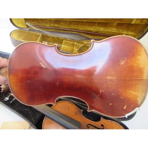 417 - 2 violins one marked Stradivarius