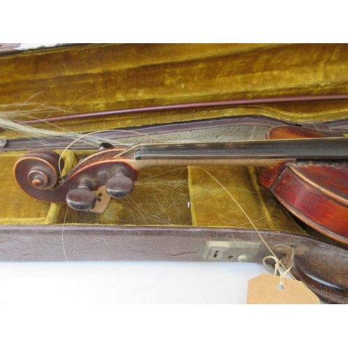 417 - 2 violins one marked Stradivarius