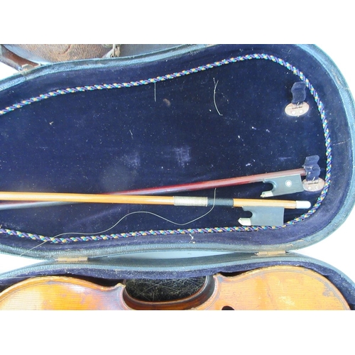 417 - 2 violins one marked Stradivarius