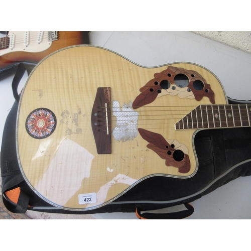 423 - Ovation semi-acoustic Gear 4 Music guitar in case