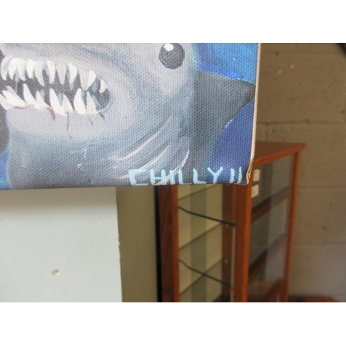 428 - Shark print on canvas