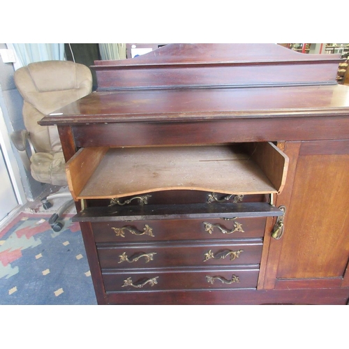 434 - Mahogany music cabinet - Approx W: 80cm x D: 37cm x H: 99cm