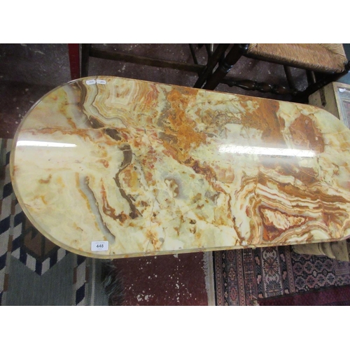 448 - Ornate coffee table - Approx W: 120cm  D: 50cm  H: 49cm