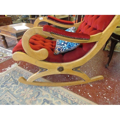 463 - Decorative upholstered slipper rocking chair